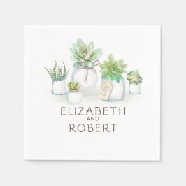 Mason Jar Succulenten Rustiek Land Servet