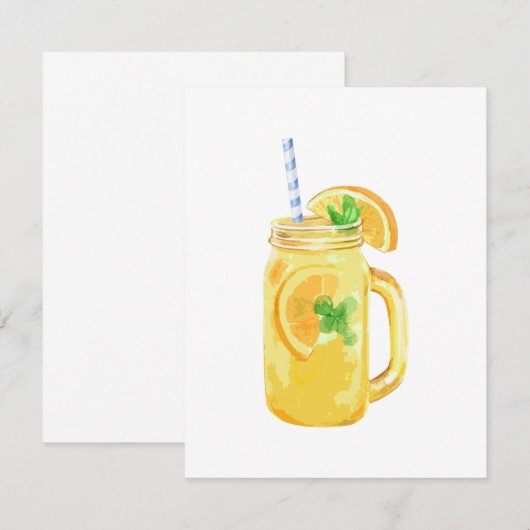 Mason Jar Summer Sun Ice Tea in Waterverf (Voorkant / Achterkant)