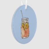 Mason Jar Summer Sun Ice Tea in Waterverf Ornament (voorkant)
