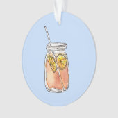 Mason Jar Summer Sun Ice Tea in Waterverf Ornament (voorkant)