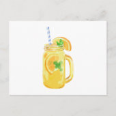 Mason Jar Summer Sun Ice Tea in Waterverf Uitnodiging Briefkaart (Voorkant)