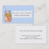 Mason Jar Summer Sun Ice Tea in Waterverf Visitekaartje (Voorkant / Achterkant)