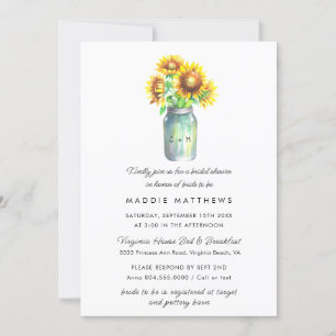 Mason Jar   Sunflower Country Rustiek Vrijgezellen Kaart