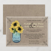 Mason Jar Sunflower Kaart (Voorkant / Achterkant)