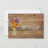 Mason Jar Sunflower Weddenschap RSVP-kaarten RSVP Kaartje (Achterkant)