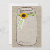 Mason Jar & Sunflower Wedding Invitation - Groen Kaart (Achterkant)
