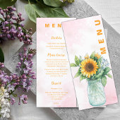 Mason Jar Sunflower Wedding Reception Dinner Menu