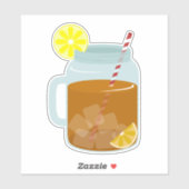 Mason Jar Sweet Tea Iced Tea Drink Sticker (Vel)