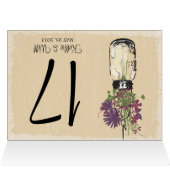 Mason Jar Tafelnummer Kaarten DUBBELZIJDIG (Binnen Horizontaal (Boven))