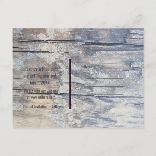 Mason Jar & Tortelduifjes Rustic Branch Save the D Aankondigingskaart (Achterkant)