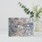 Mason Jar & Tortelduifjes Rustic Branch Save the D Aankondigingskaart (Staand voorkant)