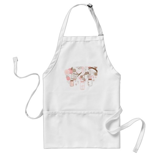 Mason Jar Tree & Flowers Apron Standaard Schort (Voorkant)