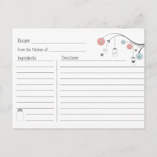 Mason Jar Tree Recipe Card Uitnodiging Briefkaart