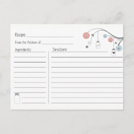 Mason Jar Tree Recipe Card Uitnodiging Briefkaart