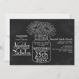 Mason Jar Typografie Chalkboard bruiloft Kaart
