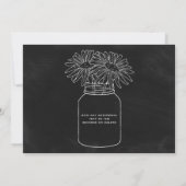 Mason Jar Typografie Chalkboard bruiloft Kaart (Achterkant)