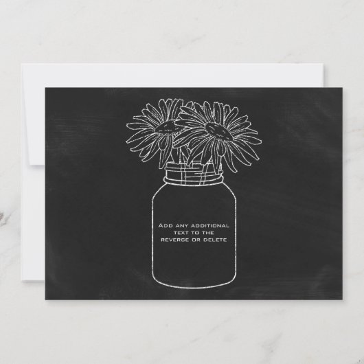 Mason Jar Typografie Chalkboard bruiloft Kaart (Achterkant)