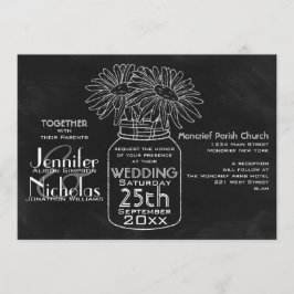Mason Jar Typografie Chalkboard bruiloft Kaart