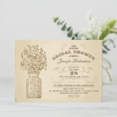  Mason Jar Typografisch vrijgezellenfeest Uitnodig Kaart (Staand voorkant)