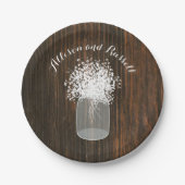 Mason Jar van Baby's Breath Wood Geïnspireerd Brui Papieren Bordje (Voorkant)