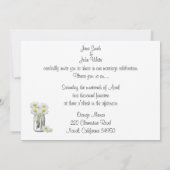 Mason Jar van Daisies bruiloft uitnodiging (Achterkant)