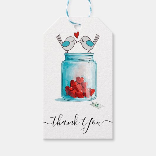 Mason Jar van Liefde bedankt Cadeaulabel (Voorkant)