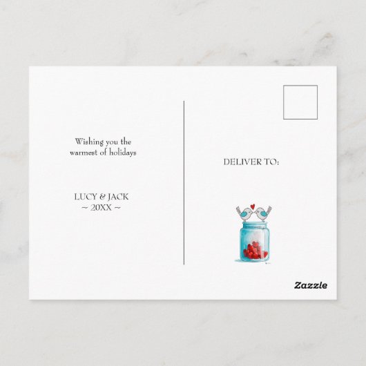 Mason Jar van Liefde thuis verhuizen Briefkaart (Achterkant)