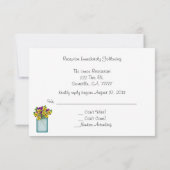 Mason Jar van Pansies ontvangt RSVP Kaart (Achterkant)