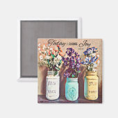 Mason Jar Vase Vandaag kies ik Joy Magnet (Voorkant / Achterkant)