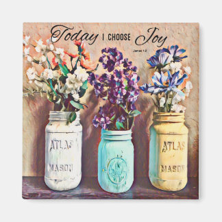 Mason Jar Vase Vandaag kies ik Joy Magnet