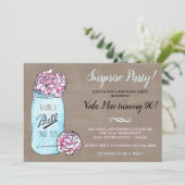 Mason Jar verjaardagsfeestje uitnodiging (Staand voorkant)