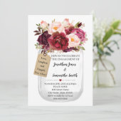 Mason jar verloving marsala land chic kaart (Staand voorkant)