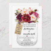 Mason jar verloving marsala land chic kaart (Voorkant / Achterkant)