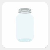 Mason Jar Vierkante Sticker (Voorkant)
