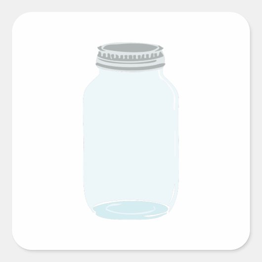 Mason Jar Vierkante Sticker (Voorkant)
