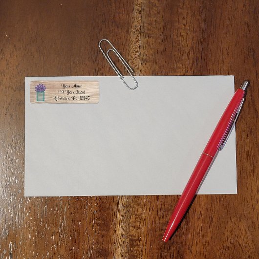 Mason Jar Violets Address Label