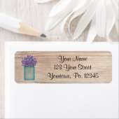 Mason Jar Violets Address Label (Insitu)