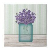 Mason Jar Violets Tile Tegeltje (Voorkant)
