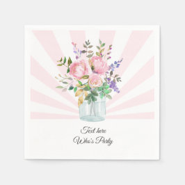 mason jar, volwassen verjaardag, bruiloft, floral servet