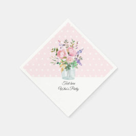 mason jar, volwassen verjaardag, bruiloft, floral servet