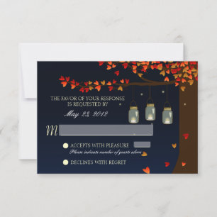 Mason Jar Vuurvliegjes Eik Boom RSVP Kaartje