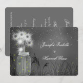 Mason Jar, vuurvliegjes, krijtbord, bruiloft uitno Kaart (Voorkant / Achterkant)