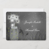 Mason Jar, vuurvliegjes, krijtbord, bruiloft uitno Kaart (Voorkant)