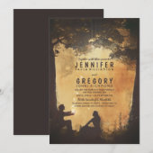 Mason Jar Vuurvliegjes Rustieke Trouw Uitnodiginge Kaart (Voorkant / Achterkant)