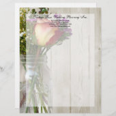 Mason Jar w/Roos en wilde bloemen Custom Briefhoofd (Voorkant / Achterkant)