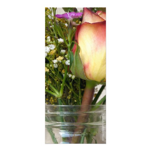 Mason Jar w/Roos en wilde bloemen Reclamekaart (Achterkant)