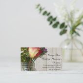 Mason Jar w/Roos en wilde bloemen Visitekaartje (Staand voorkant)