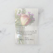 Mason Jar w / Roos en Wildflowers Dank je Bedankkaart (Binnen)