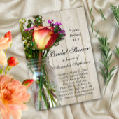 Mason Jar w/Roos/Wilde bloemen Vrijgezellenfeest U Kaart