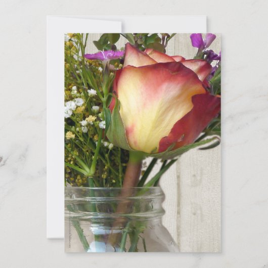 Mason Jar w/Roos/Wildflower Save the Date (Achterkant)